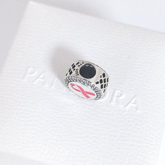 Pandora Pink Ribbon of Hope Charm Bead S925 Silver with box - Picture 6 of 7